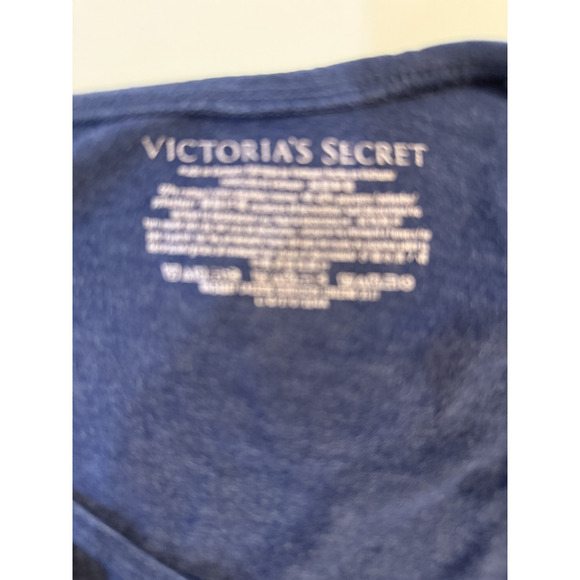 Victorias Secret Shirt Womens Large Blue Criss Cross Back Heart Yoga Lounge Tee - Picture 4 of 4